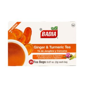 Badia Ginger & Turmeric Tea 25 Bags 2g (0.07oz)