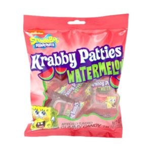 Spongebob Squarepants Gummy Krabby Patties Watermelon Peg Bag 2.54 oz